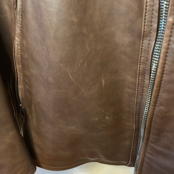 Andrew Marc brown leather fur lined jacket. Only worn a handful of times. - Picture 6 of 11